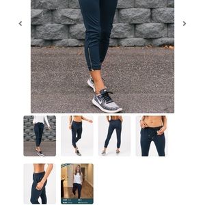 Navy peak zipper joggers (short)